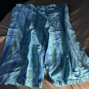 Blue Striped Men's Swim Shorts